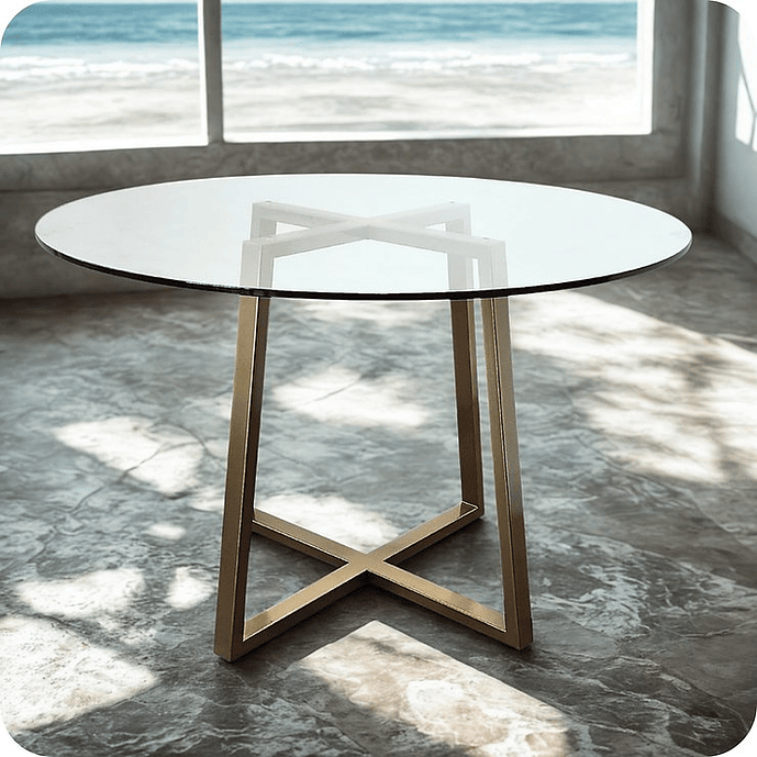 Mesa Vanir Vidrio Templado y Acero 2