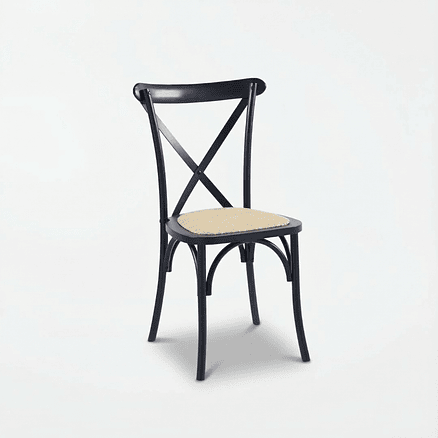 Silla Crossback Madera y Rattan Negra 1