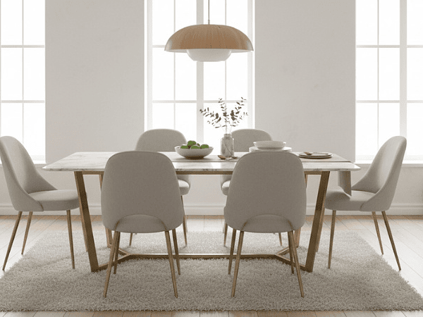 ¿Es mejor una mesa con cubierta de vidrio o mármol Carrara para un comedor?