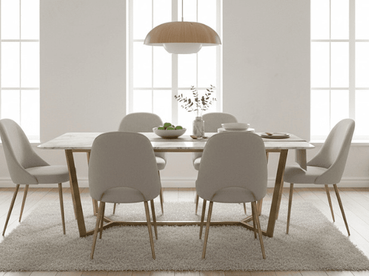 ¿Es mejor una mesa con cubierta de vidrio o mármol Carrara para un comedor?