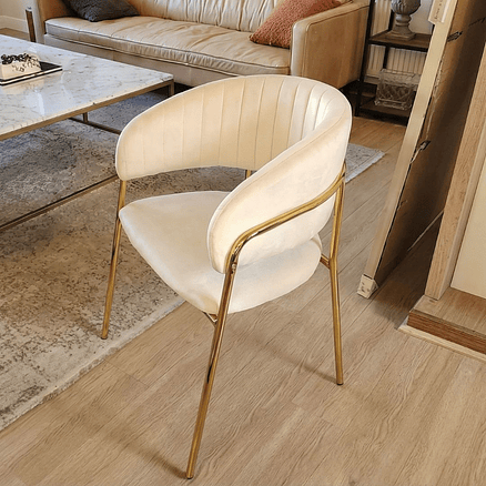 Silla North Beige Terciopelo 3