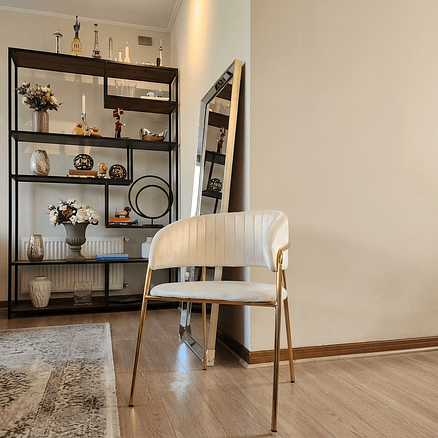 Silla North Beige Terciopelo 4