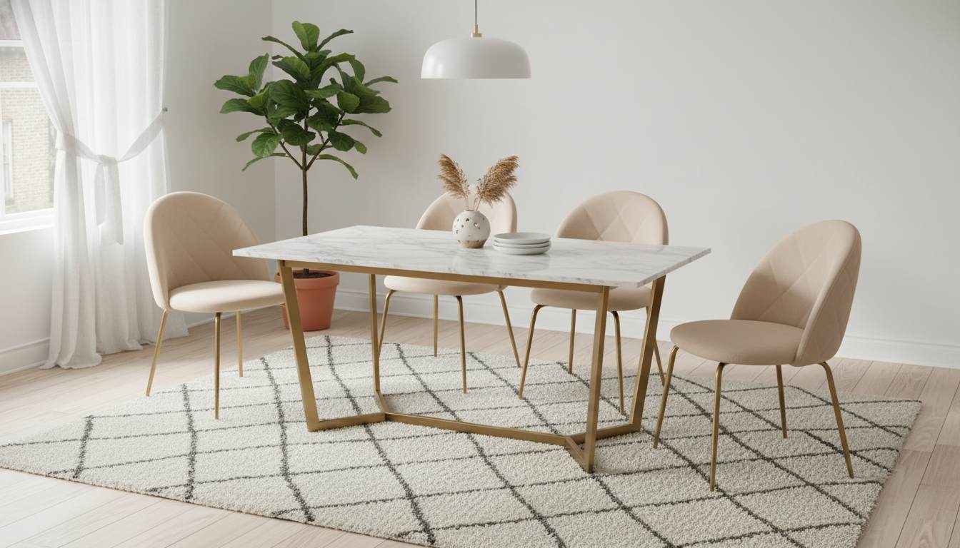 Cubierta de Mesa de Comedor: Vidrio vs Mármol para Amplitud