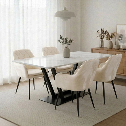 Comedor 4 sillas Asgard Oslo Velvet 1