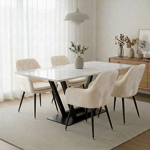 Comedor 4 sillas Asgard Oslo Velvet