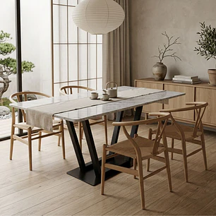 Comedor 4 Sillas Asgard Wishbone