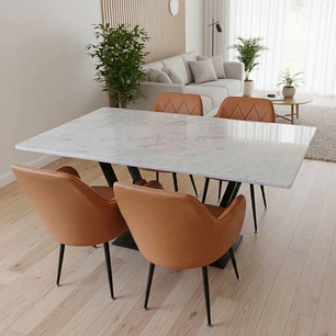 Comedor 4 Sillas Asgard Oslo Ecocuero