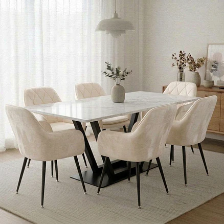 Comedor 6 Sillas Asgard Oslo Velvet 1