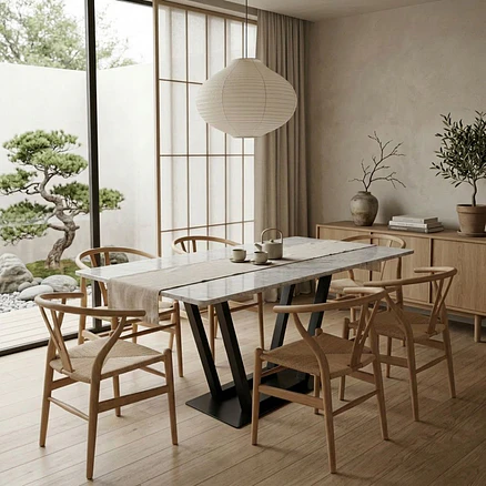 Comedor 6 Sillas Asgard Wishbone 1