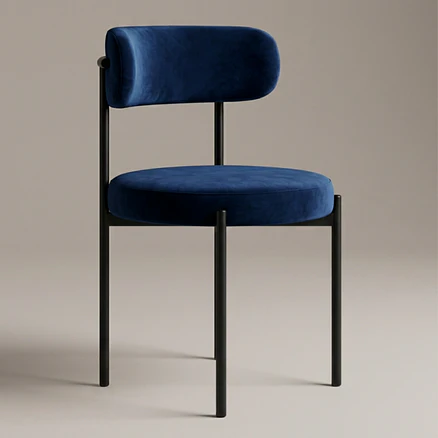 Silla Voss Terciopelo Azul  3