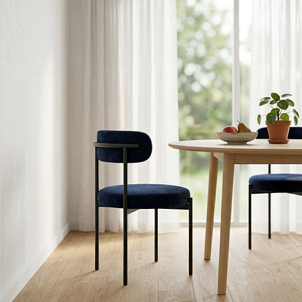 Silla Voss Terciopelo Azul  4