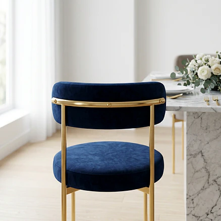 Silla Voss Terciopelo Azul  6