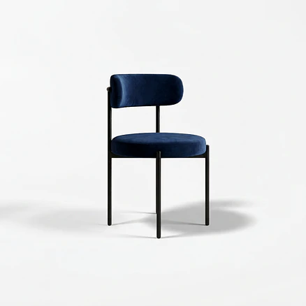 Silla Voss Terciopelo Azul  1