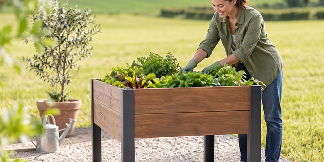 Mesa de cultivo elevada y ergonomía real