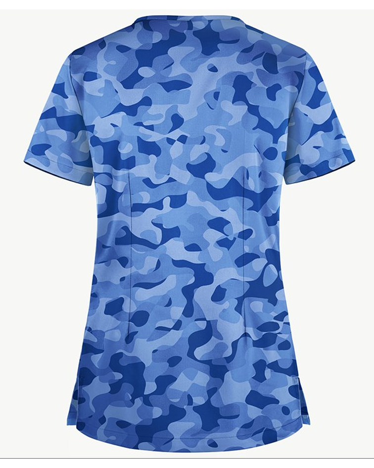 UA BUTTER-SOFT "CAMO PUZZLE ROYAL" - POLERA MUJER #452