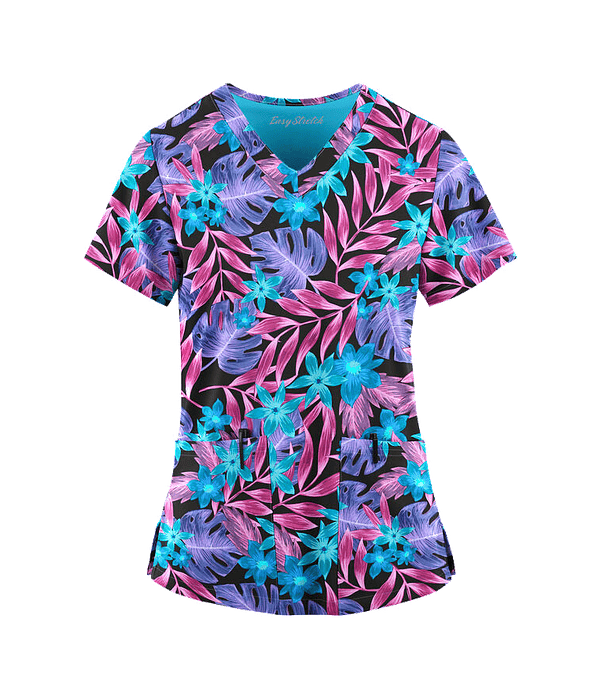 UA EASY STRETCH "SPRING FLORAL PINK PEONY" - POLERA MUJER #434