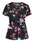 UA BUTTER SOFT "FLORAL SPLASH BLACK" - POLERA MUJER #697