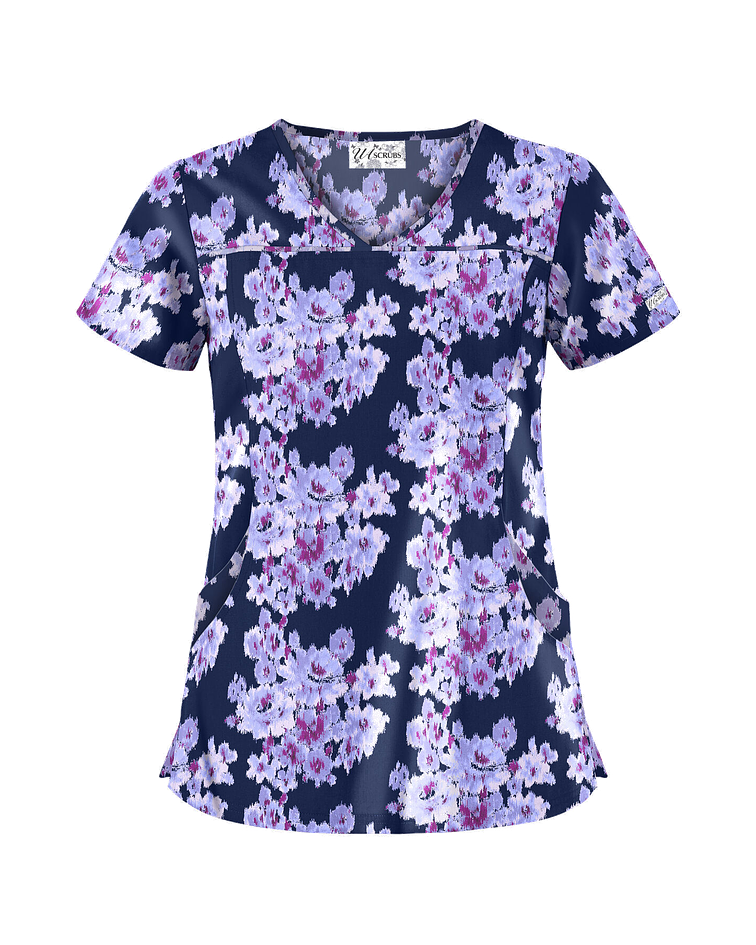 UA "BROCADE FLORAL NAVY" - POLERA MUJER #864