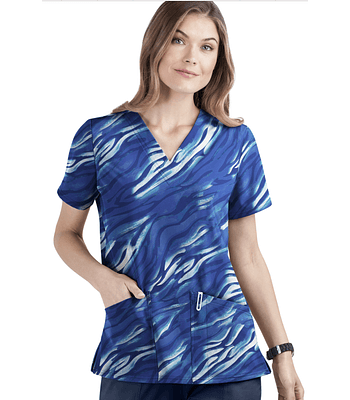 UA BUTTER SOFT STRETCH "WILD STRIPES AMPARO BLUE" - POLERA MUJER #542