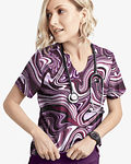 UA BUTTER SOFT STRETCH "MARBLE ART ONYX" - POLERA MUJER #546