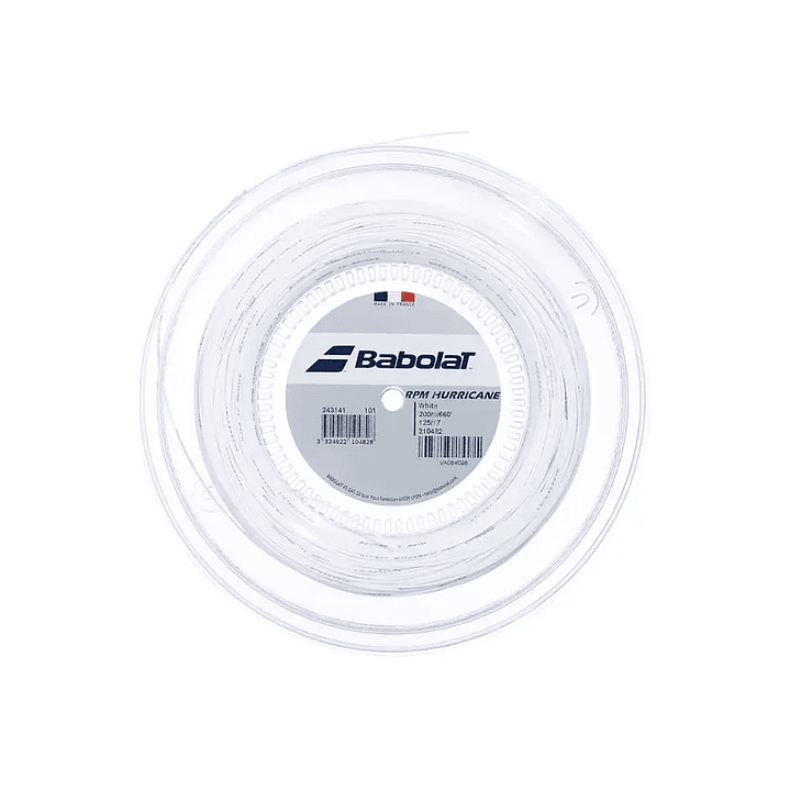 Cuerda Tenis Babolat Hurricane White Rollo 200mt 1,25/1,30 1