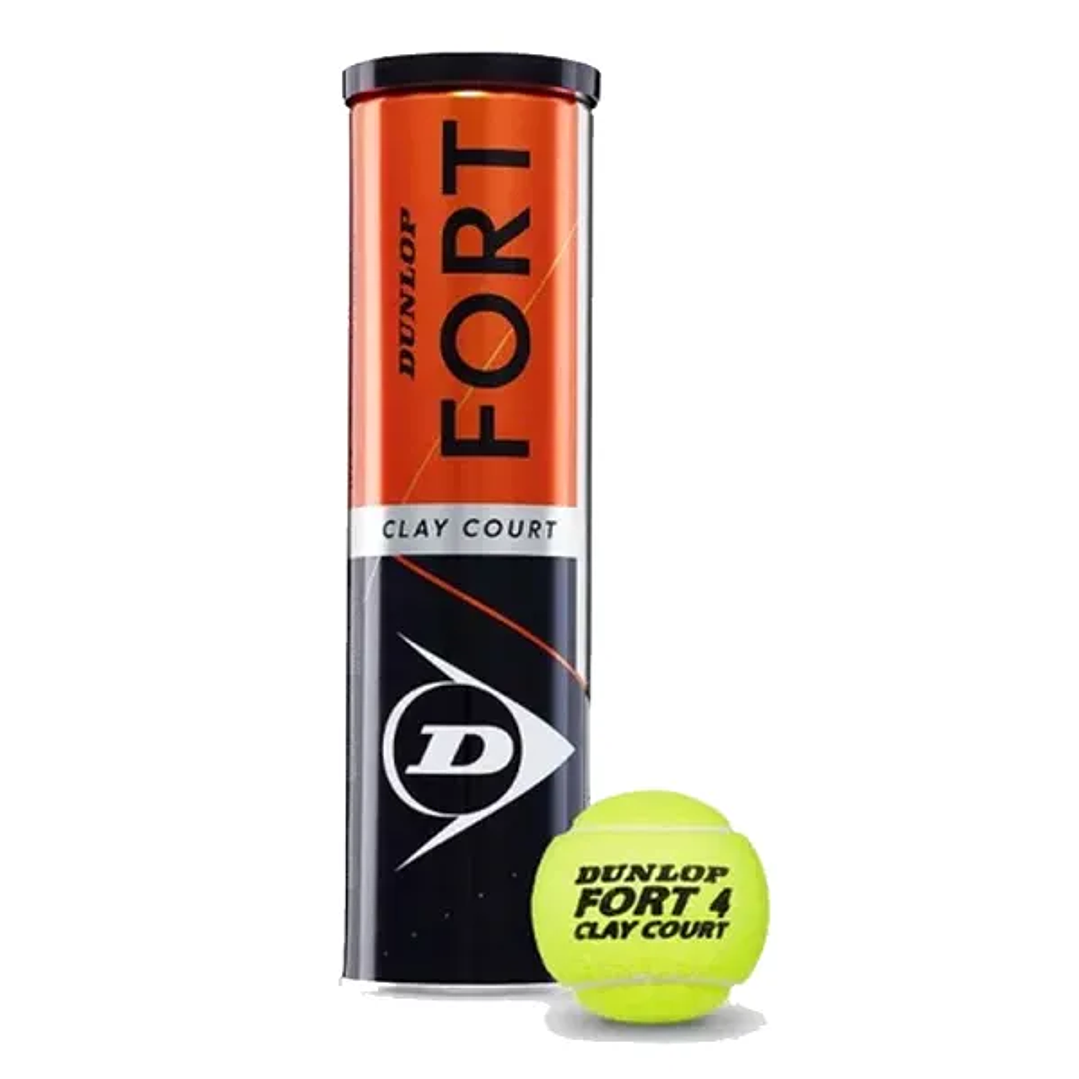 Tarro Metal Pelota Dunlop Fort Clay Court X4 1