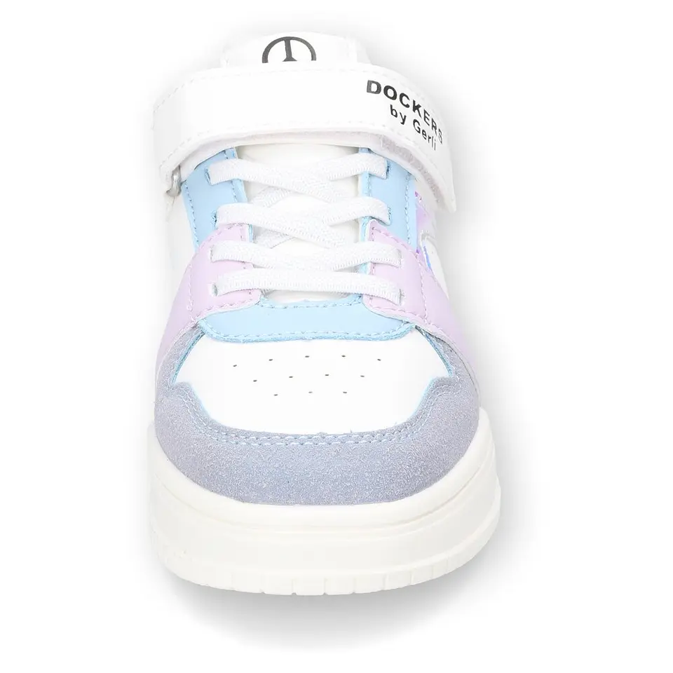 Dockers by Gerli Mädchen Sneaker Weiß/Blau Klettverschluss Knöchelhoch 4