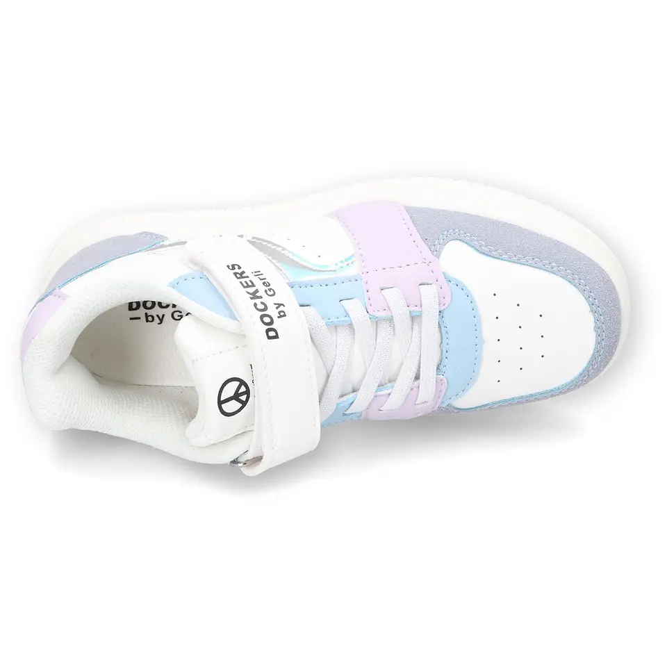 Dockers by Gerli Mädchen Sneaker Weiß/Blau Klettverschluss Knöchelhoch 6