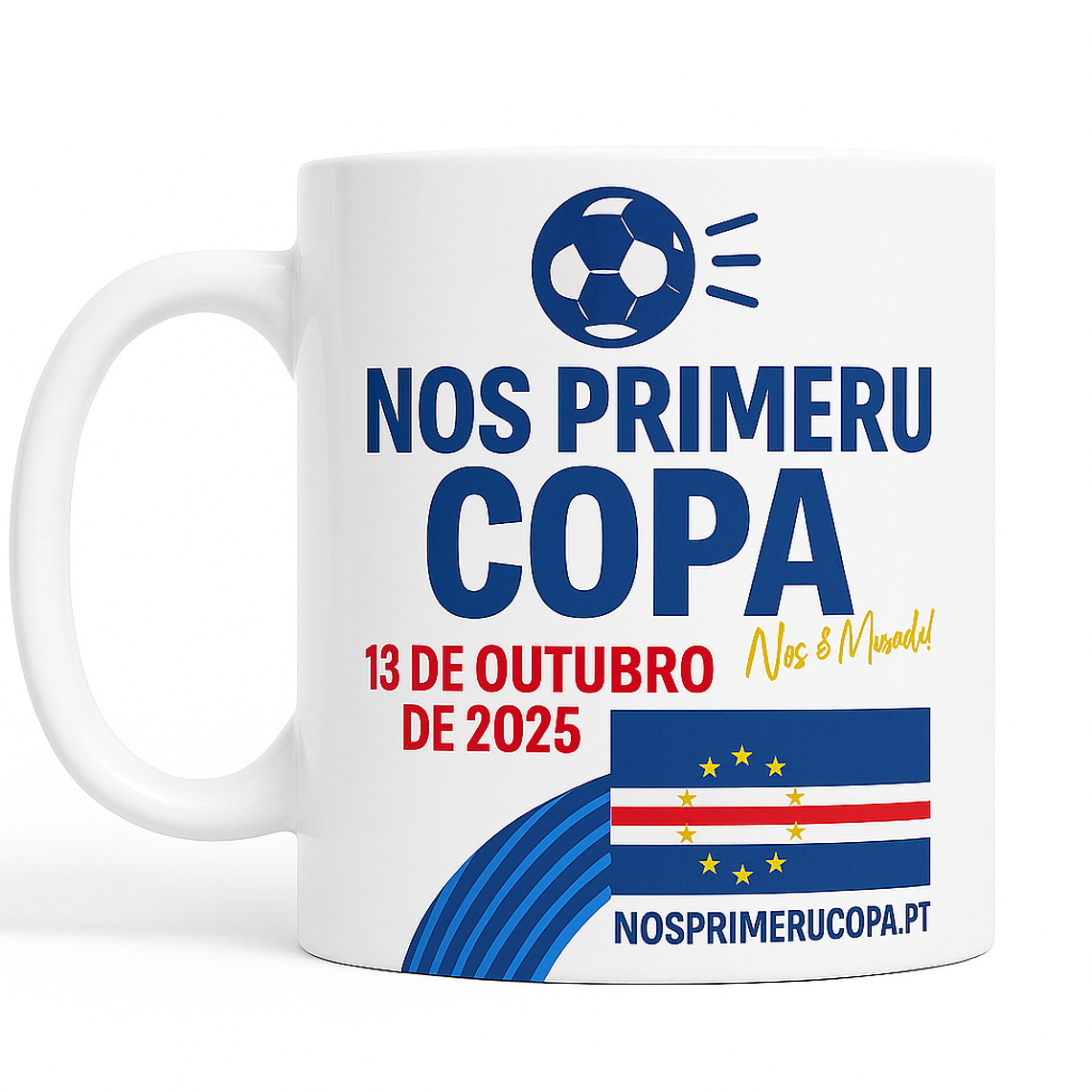 Caneca com Bandeira Seleção Cabo Verde 3