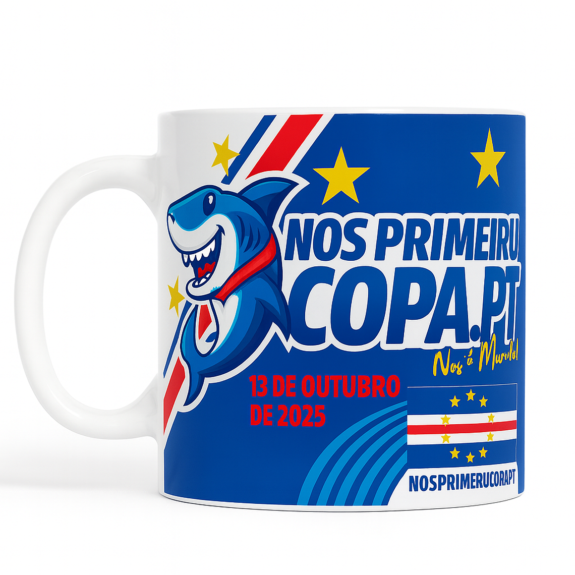 Caneca com Bandeira Seleção Cabo Verde 1