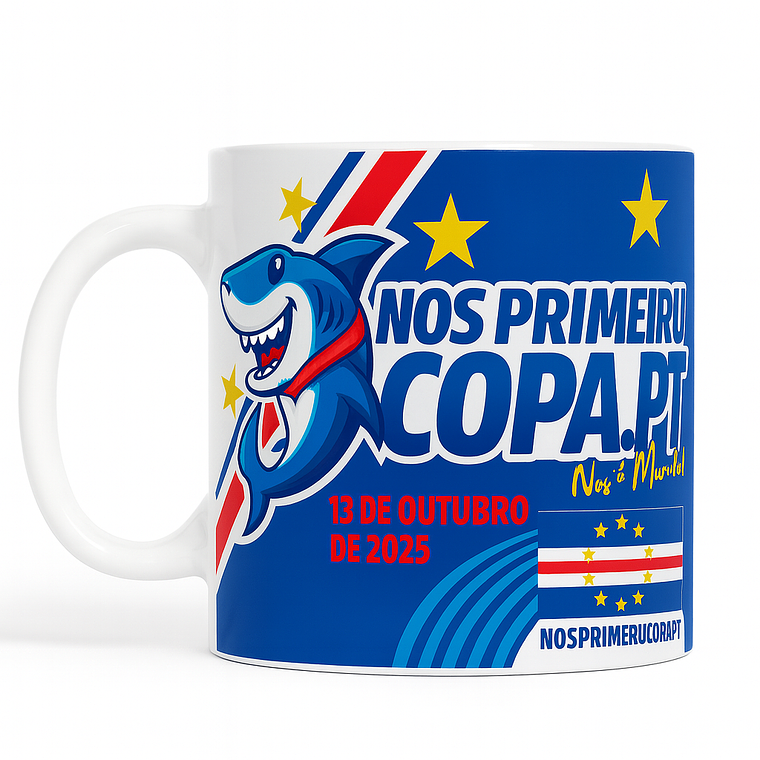 Caneca com Bandeira Seleção Cabo Verde 1