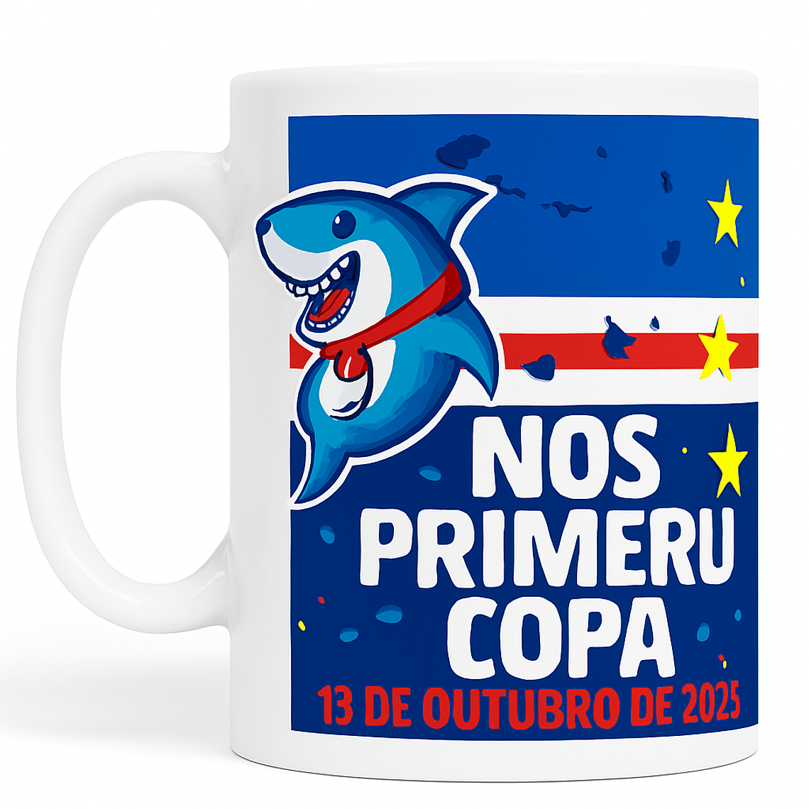 Caneca com Bandeira Seleção Cabo Verde 2