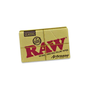 📄 RAW Artesano 1 1/4 – papel para enrolar con tips y bandeja integrada