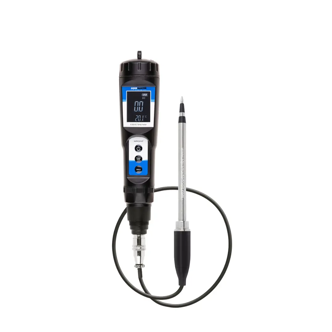 📏 Aqua Master E300 Pro 2 – Medidor de EC y Temperatura para Sustrato 1