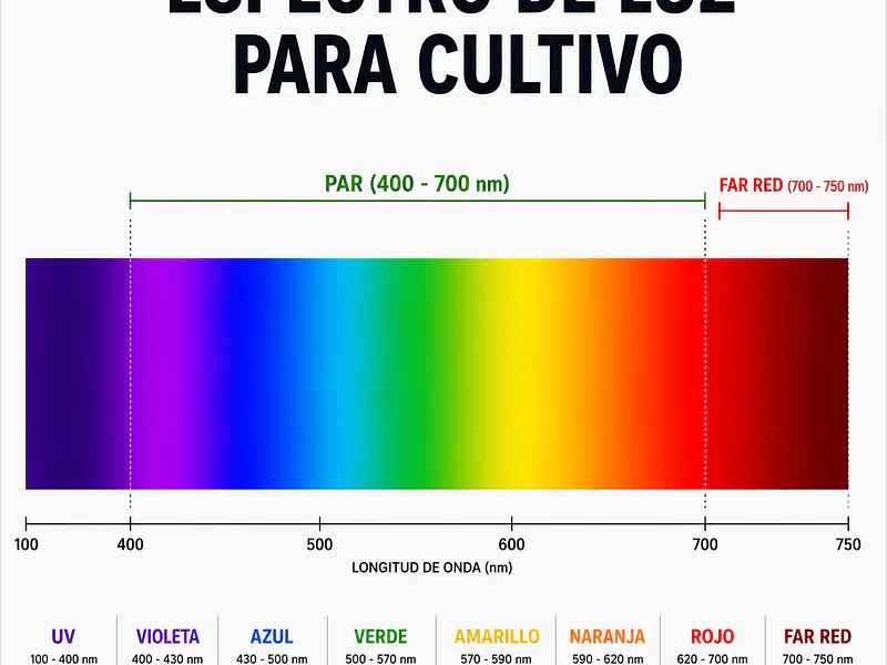 🌈 Espectro LED para cultivo indoor: qué hace cada color en las plantas
