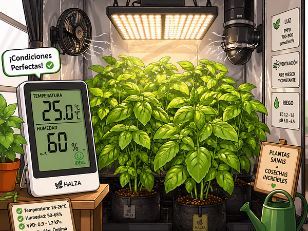 🌡️ Temperatura en cultivo indoor: cómo afecta el crecimiento, la fotosíntesis y la producción