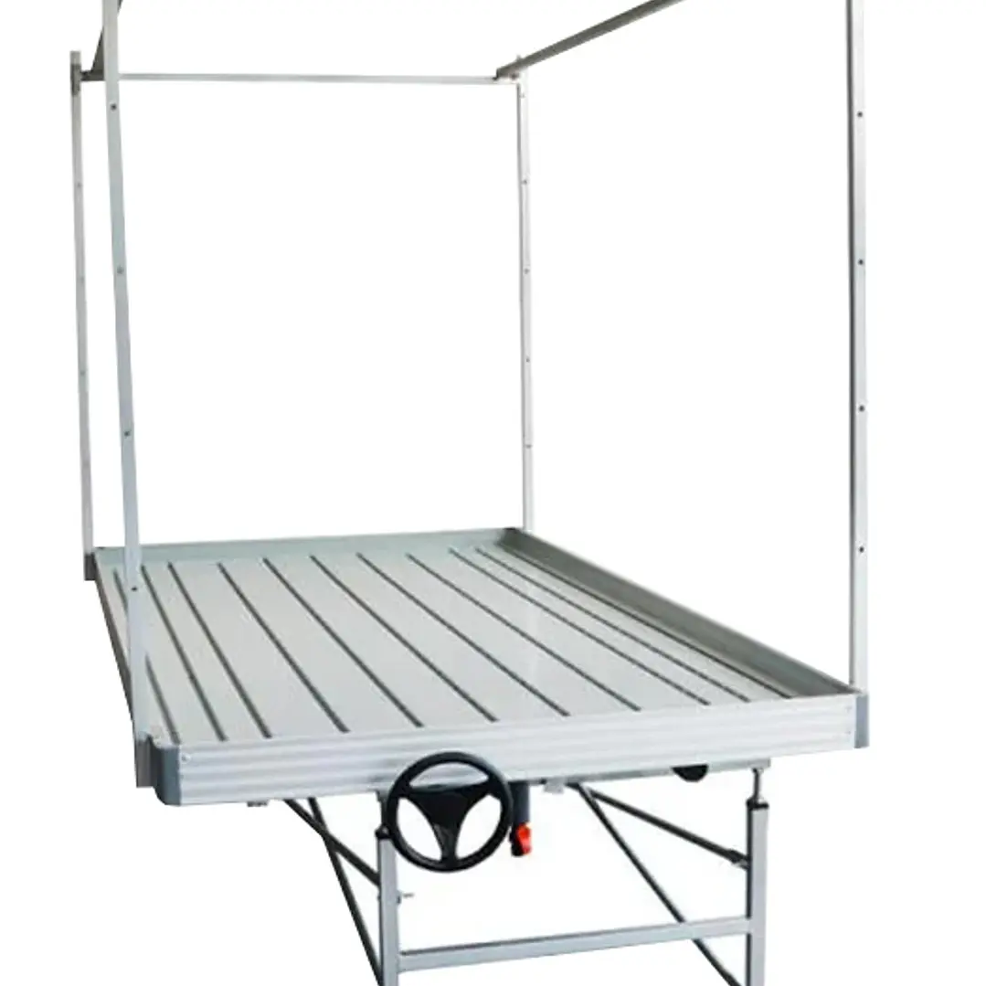 🌊 Mesa Hidropónica Rolling Bench con Trellis – Sistema Ebb & Flow 1