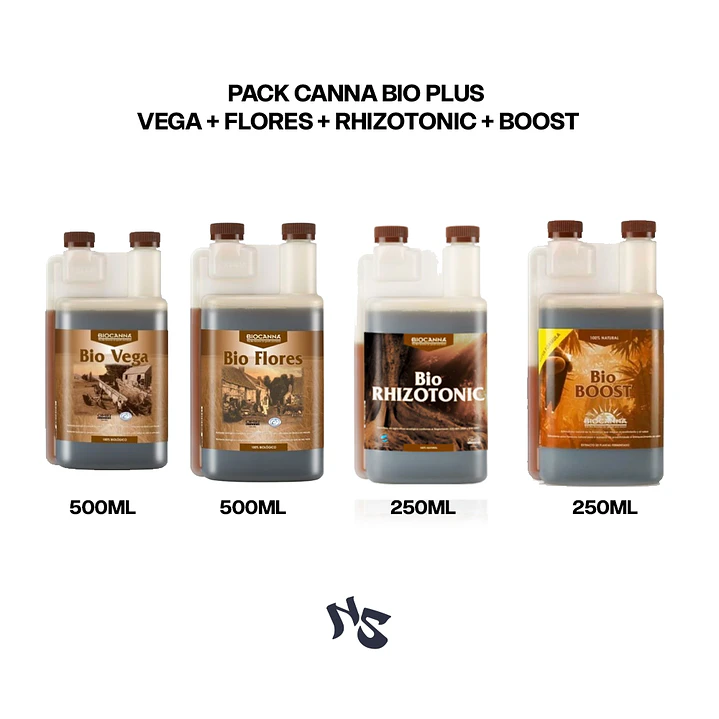 Pack CANNA Bio Plus | Vega + Flores + Rhizotonic + Boost 1
