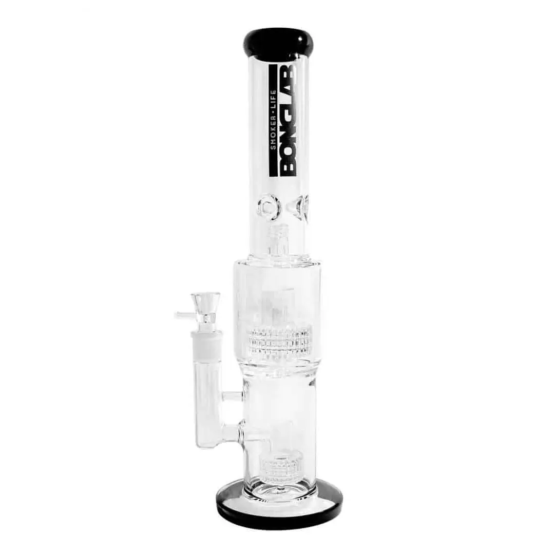 Double Shot BongLab – Fumada suave, fría y sin salpicaduras en 45 cm ❄️🔥 3