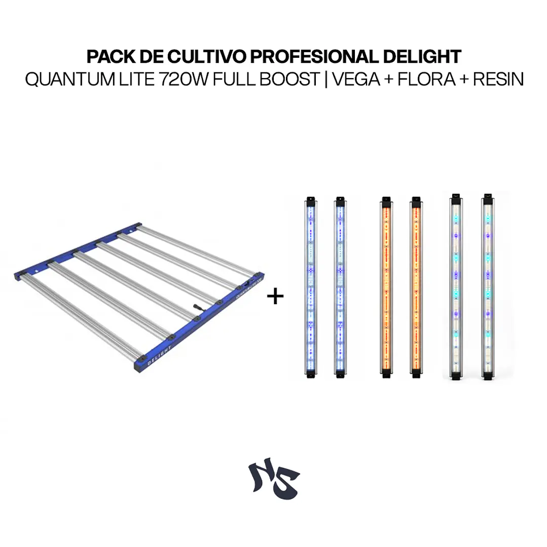 Pack de Cultivo Profesional Delight Quantum Lite 720W Full Boost | Vega + Flora + Resin 1