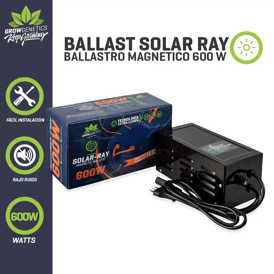 Balastro Magnético Solar Ray 600W Plug & Play | Grow Genetics 1