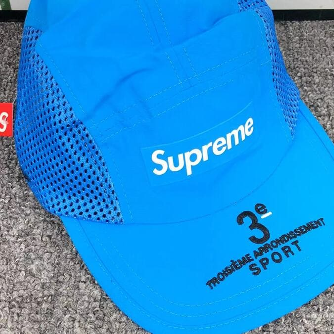 Supreme Mesh Side Panel Camp Blue Cap 5