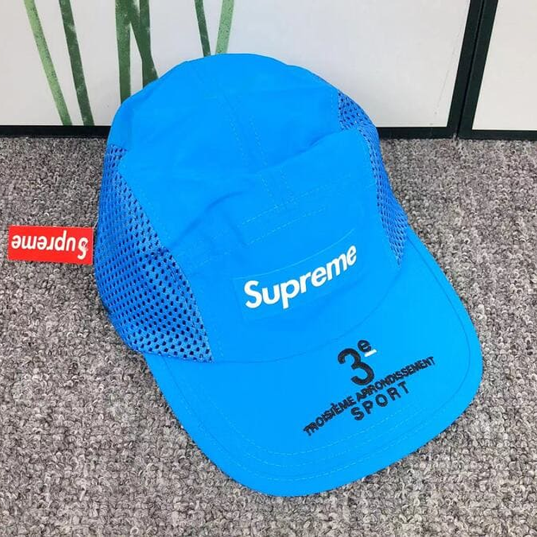 Supreme Mesh Side Panel Camp Blue Cap 2