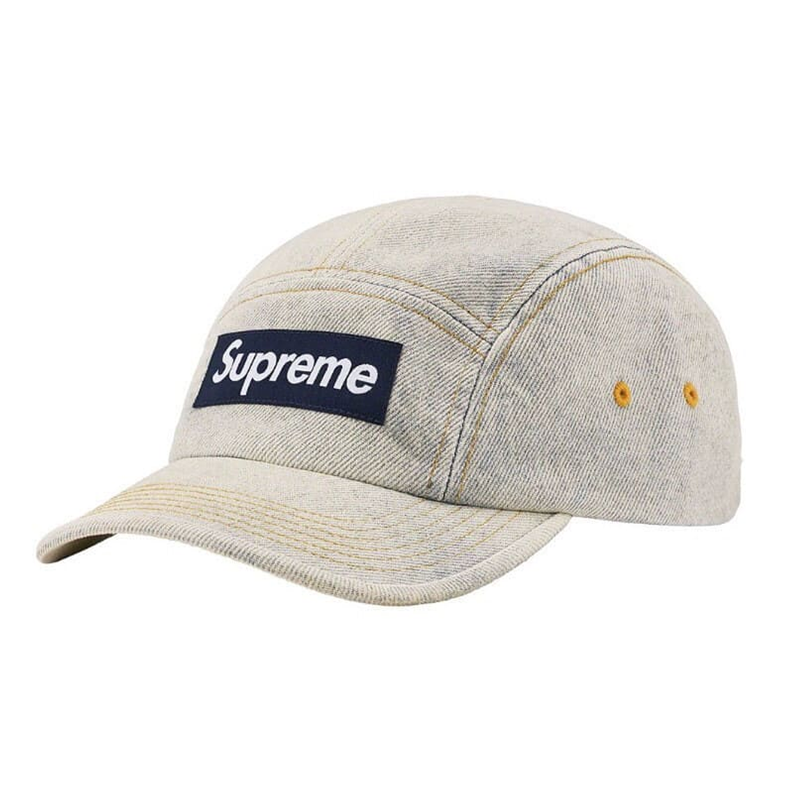 Supreme Washed Chino Twill Camp Blue Jeans Cap 1