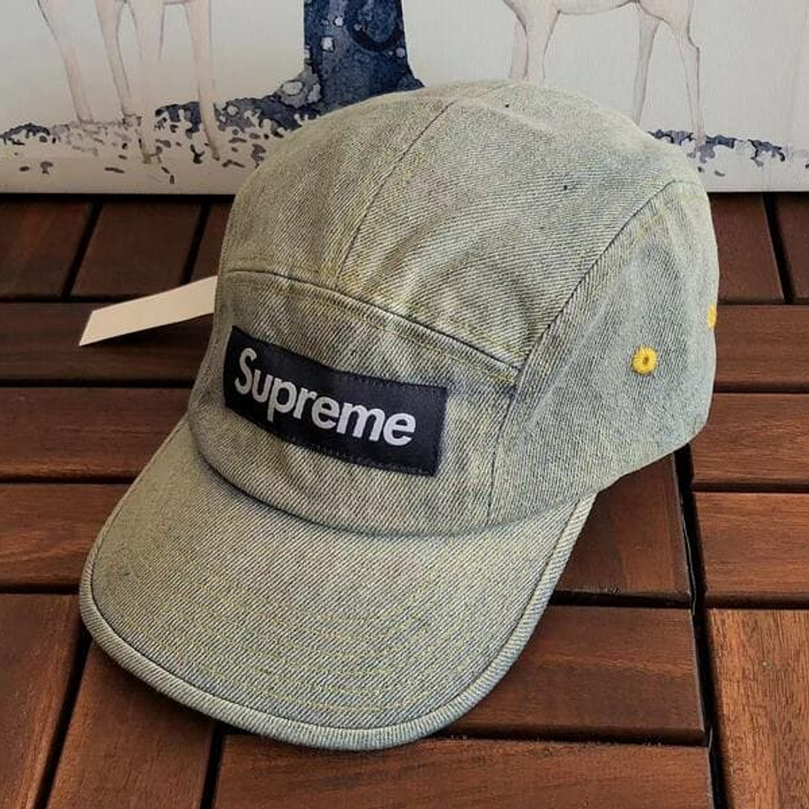 Supreme Washed Chino Twill Camp Blue Jeans Cap 2