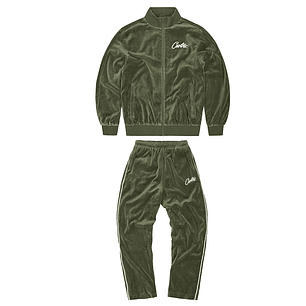 Corteiz Green Velour Set