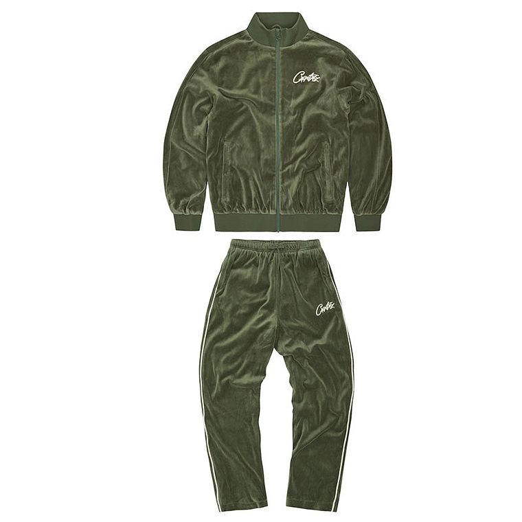 Corteiz Green Velour Set 1