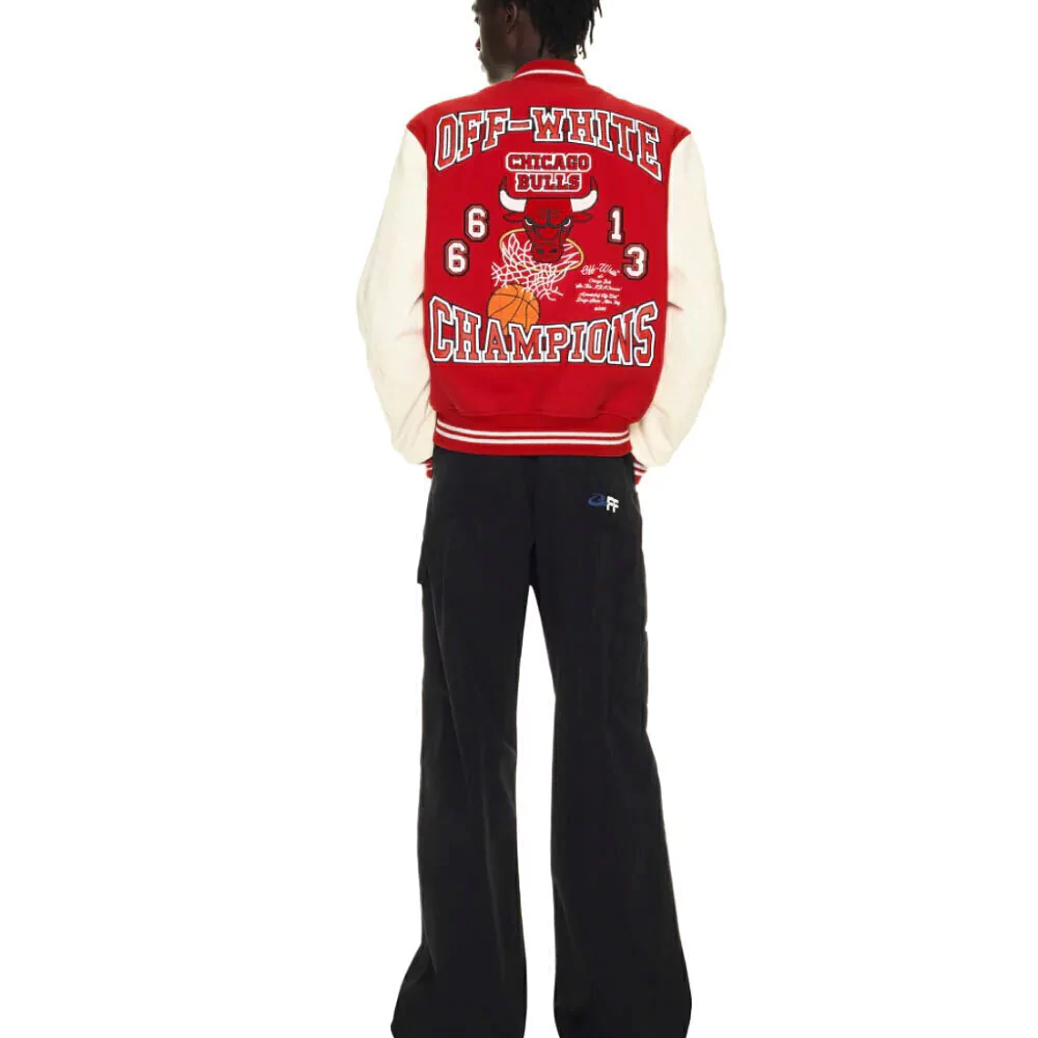 Off White c/o Chicago Bulls Red Varsity Jacket 3