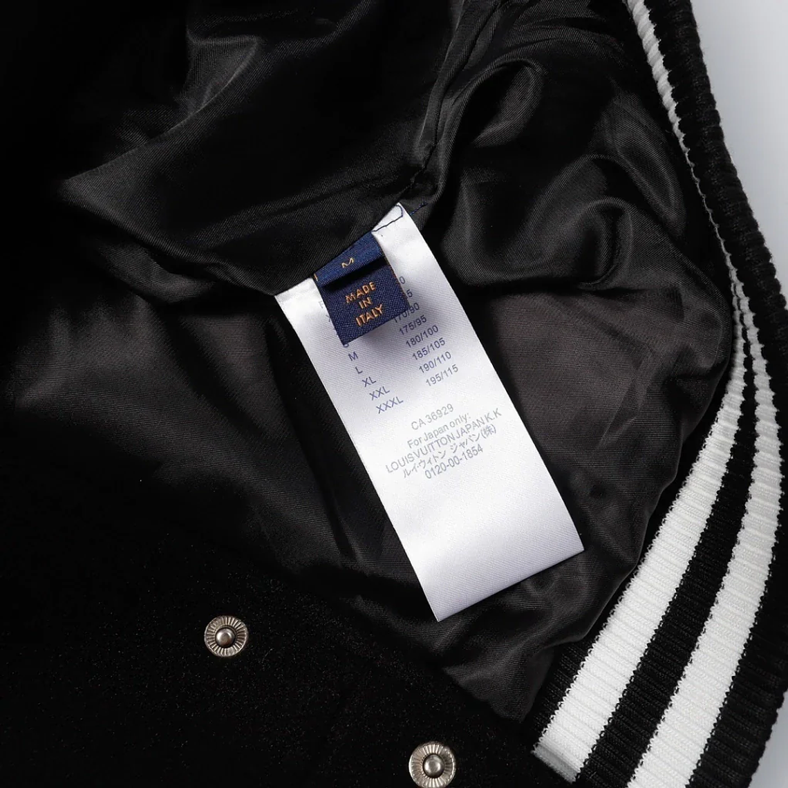 Louis Vuitton Varsity Leather Jacket Black & White 5