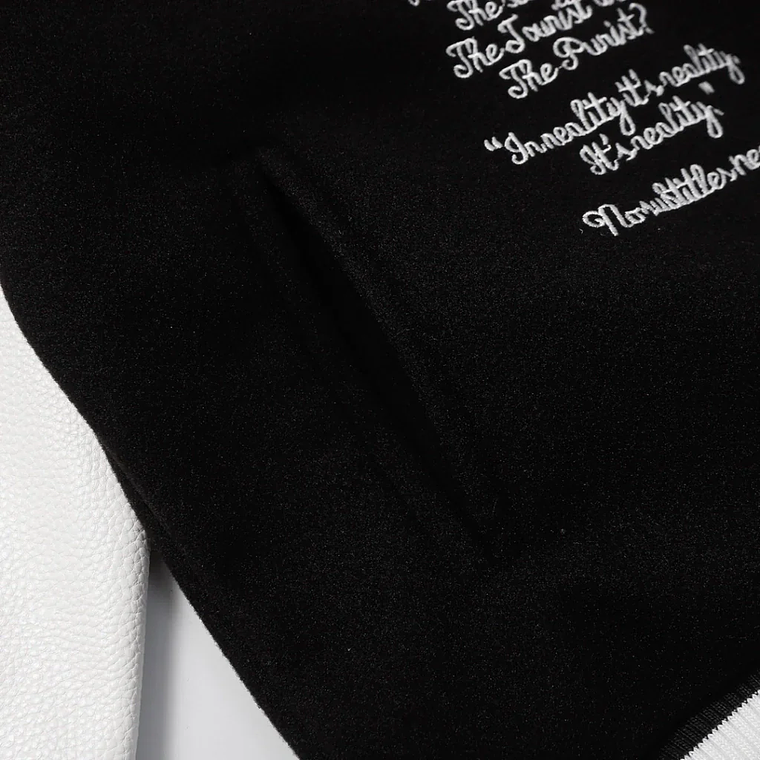 Louis Vuitton Varsity Leather Jacket Black & White 6